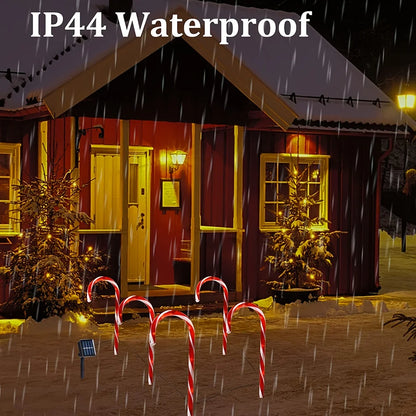 12PCS Solar-Powered Candy Cane Christmas Lights