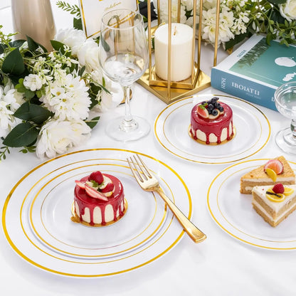 300-Piece Gold Plastic Silverware Set