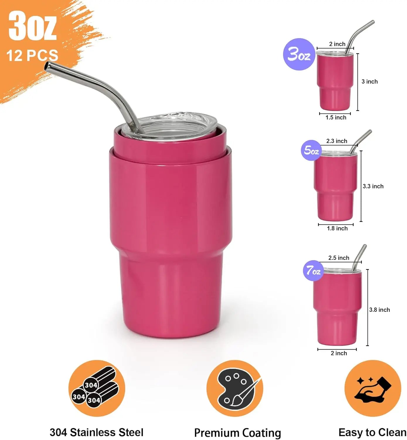 Mini Tumbler Glasses with Straw and Lid