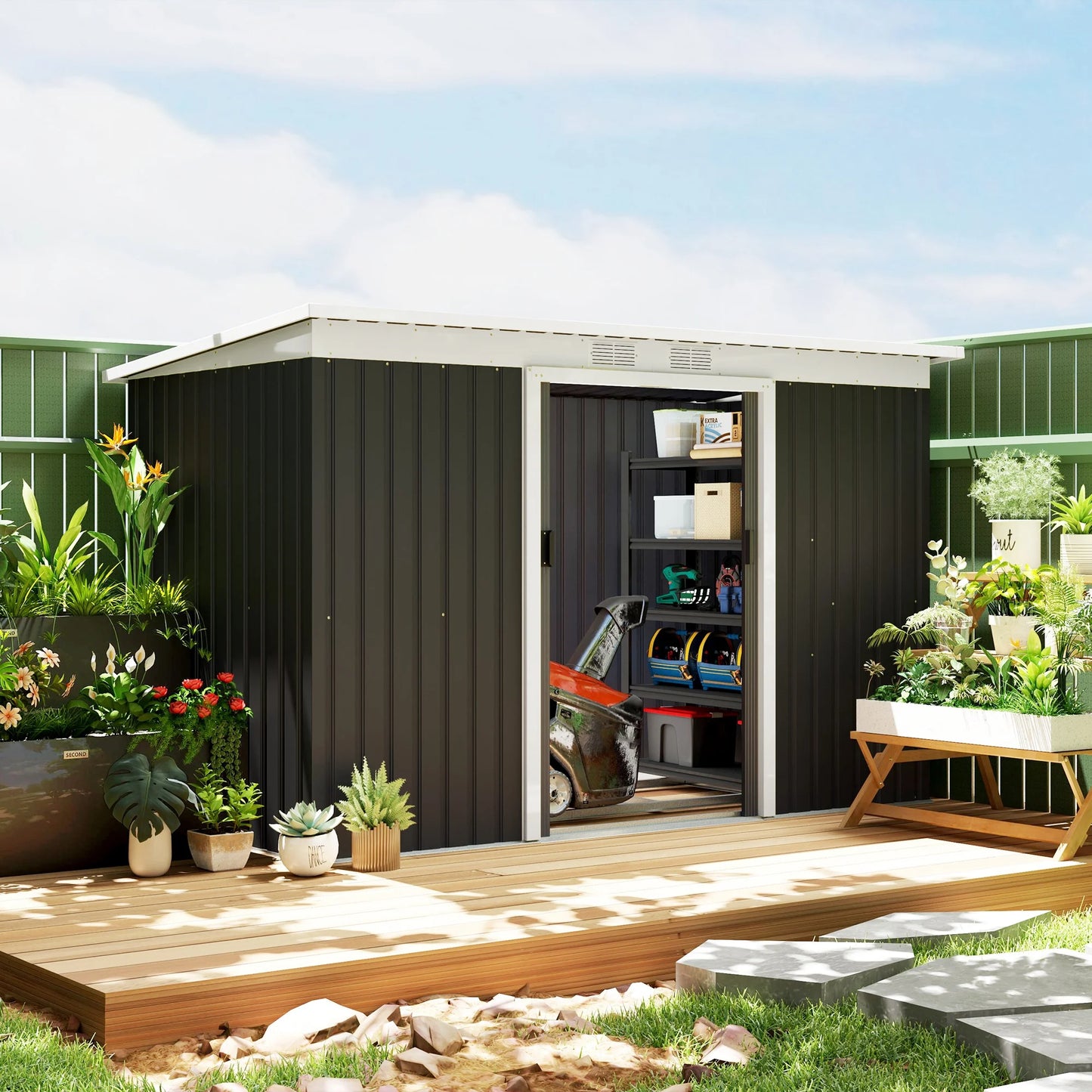 9' X 4' Metal Outdoor Storage Shed