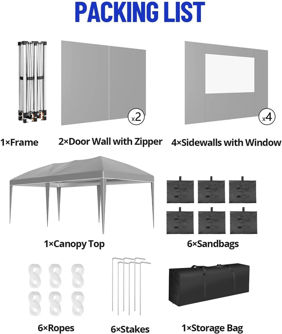 10x20ft Pop‑Up Canopy Tent