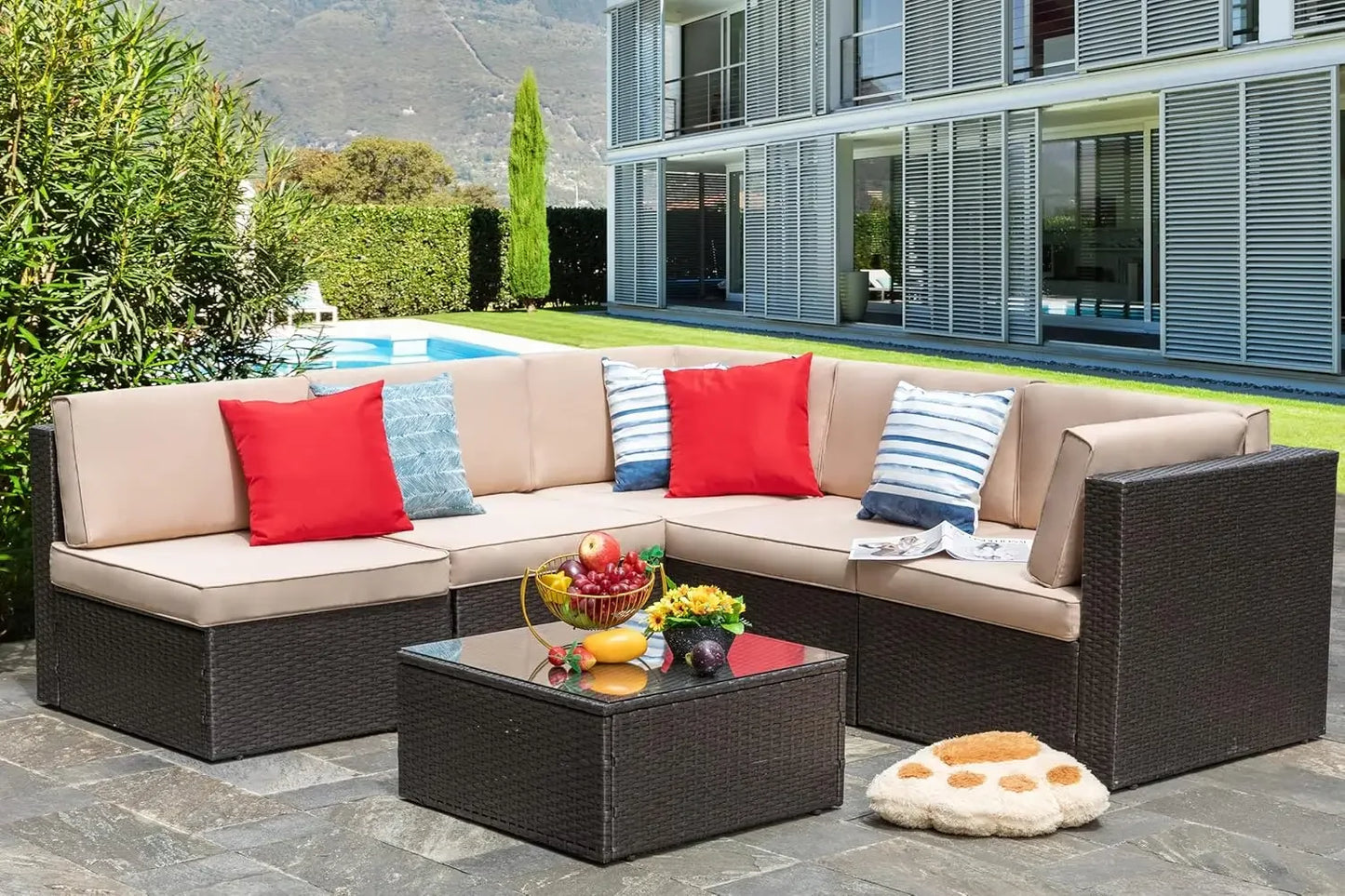 Patio Furniture Set with Fire Pit Table