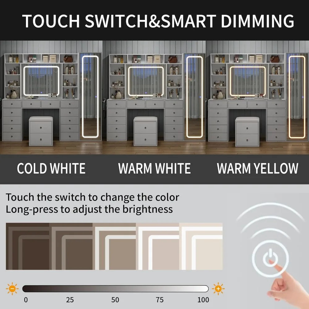 Vanity Desk with Full Length Mirror