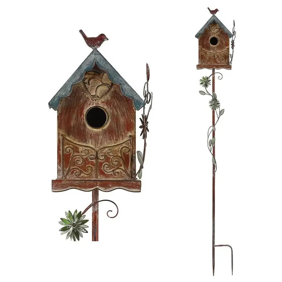 Cottage Bird House with Pole