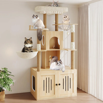 Cat Tree With Litter Box Enclosure