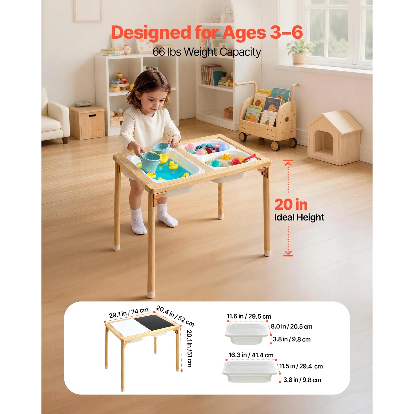 Kids Activity Table with Storage Bins