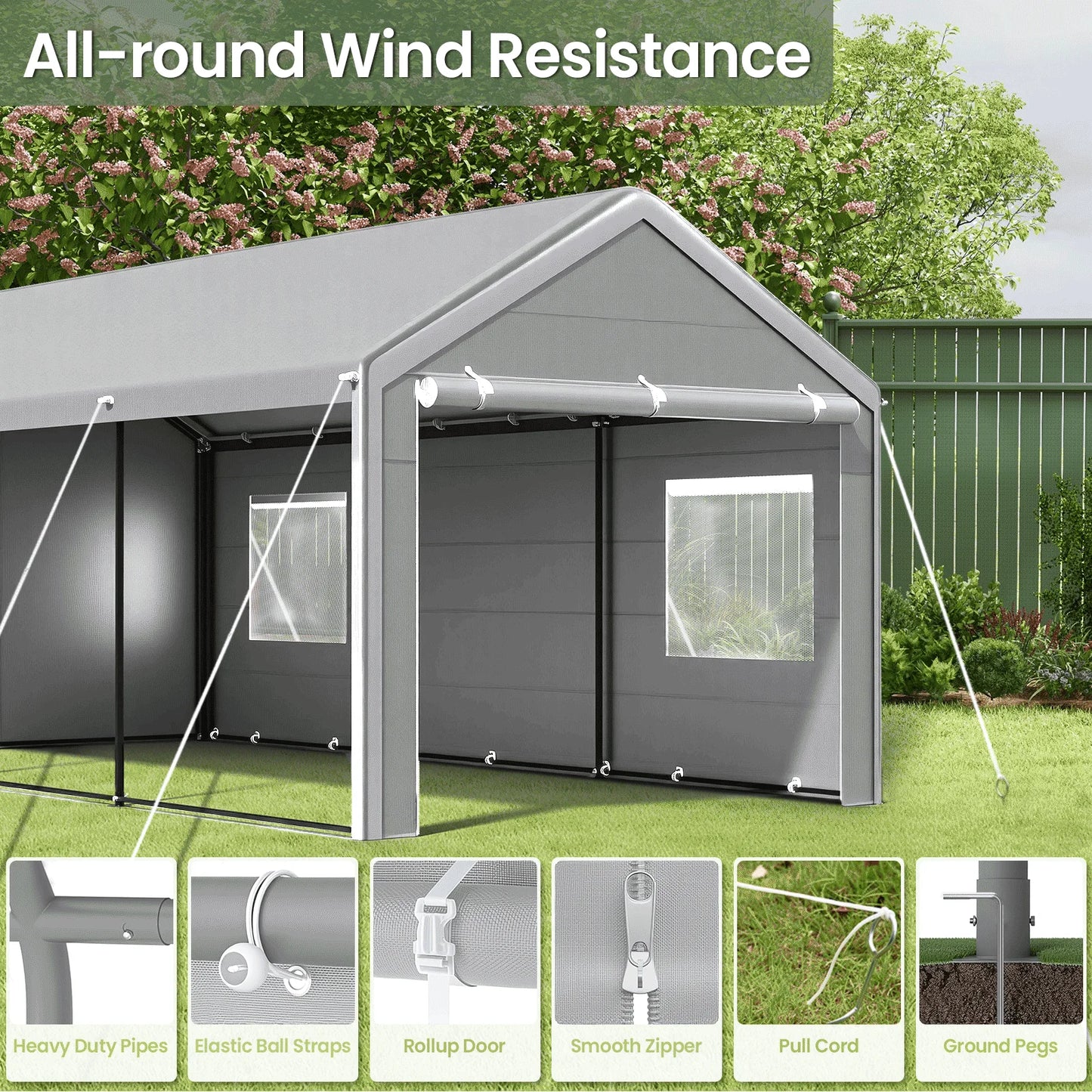 10x20 Ft, Heavy Duty Car Canopy