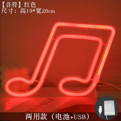 Neon Lamp Wall Mounted Music Bar Nightlight