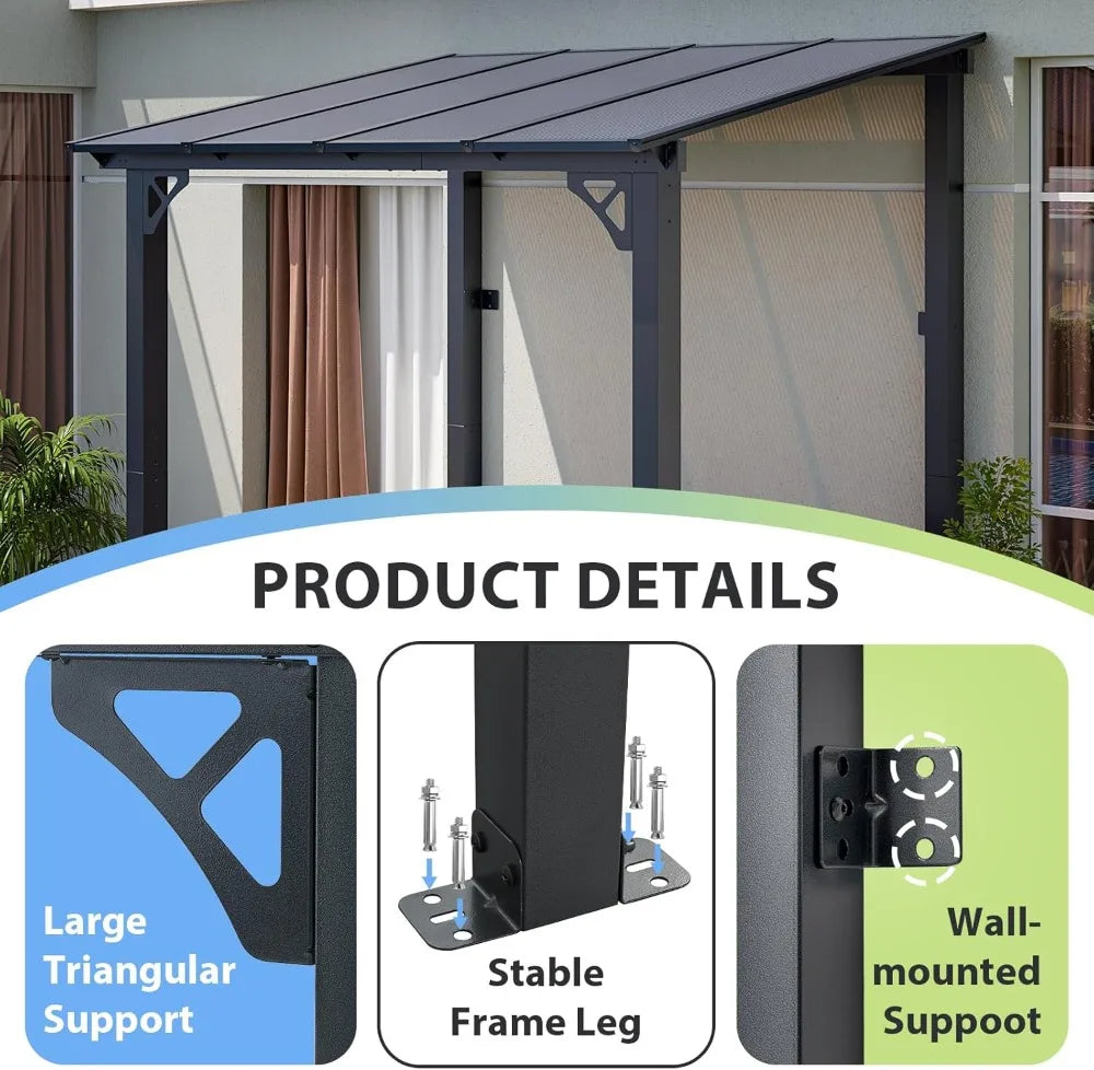 8x5 ft Wall Mounted Gazebo