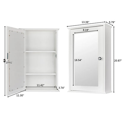 Single Door Mirrored Cabinet Shelf
