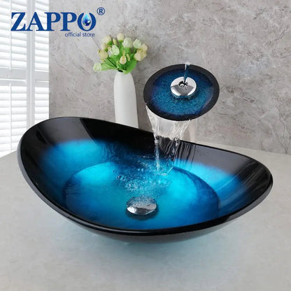 Bathroom Vessel Sink with Waterfall