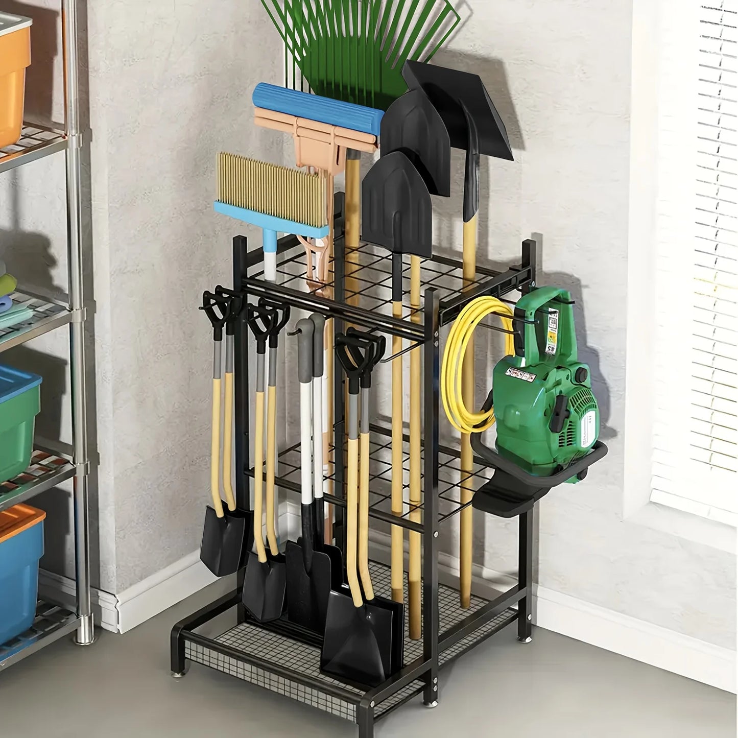 Heavy-Duty Steel Garden Tool Rack