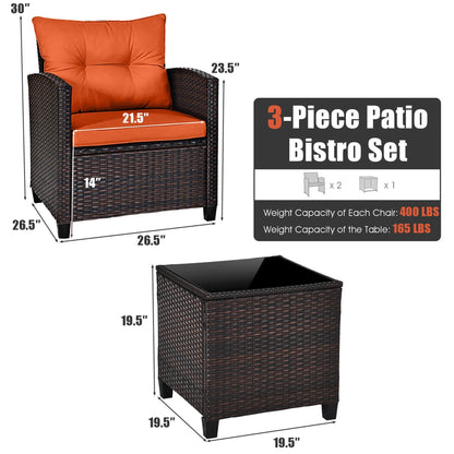 3-pc Rattan Furniture Set