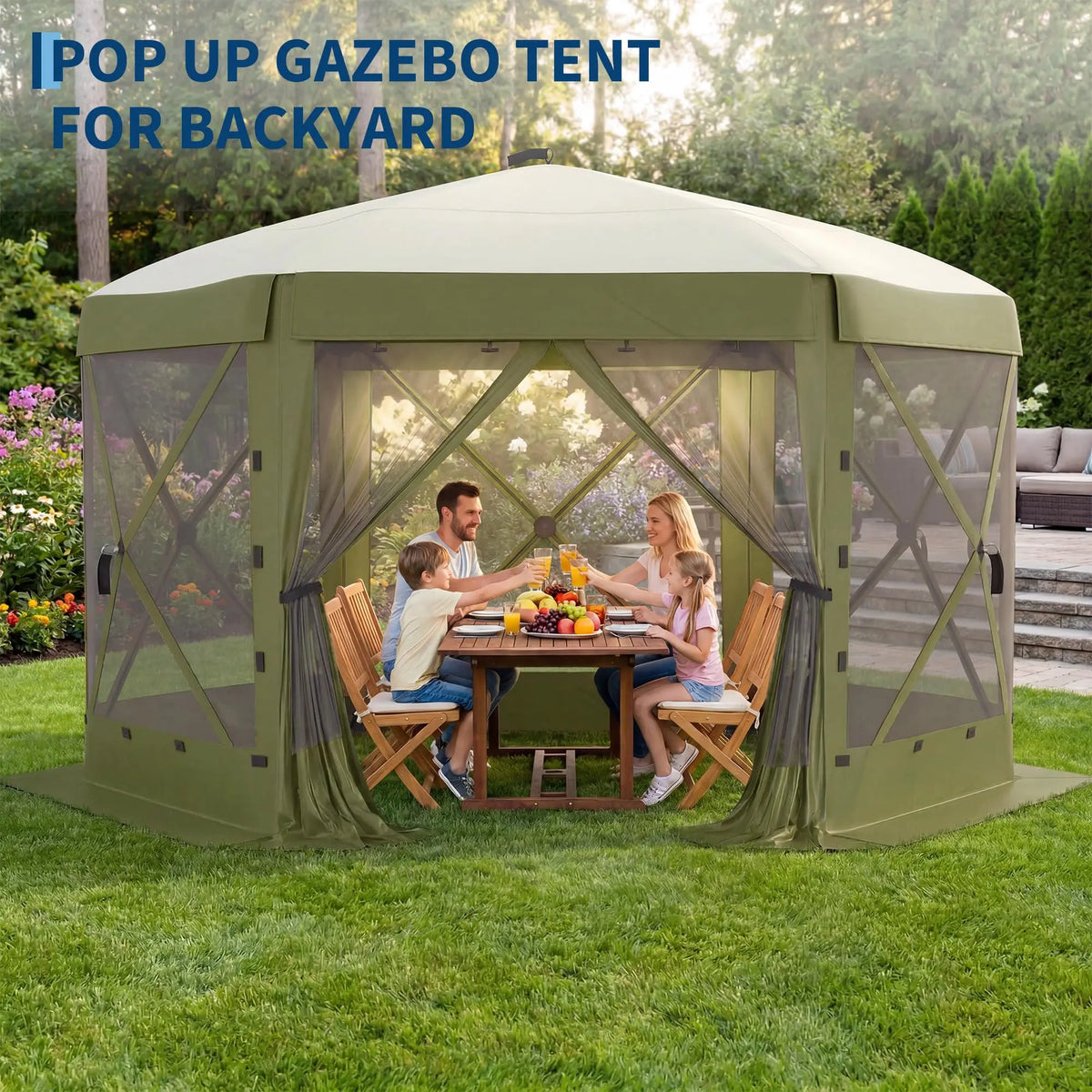 11x11FT Pop Up Gazebo Screen Tent