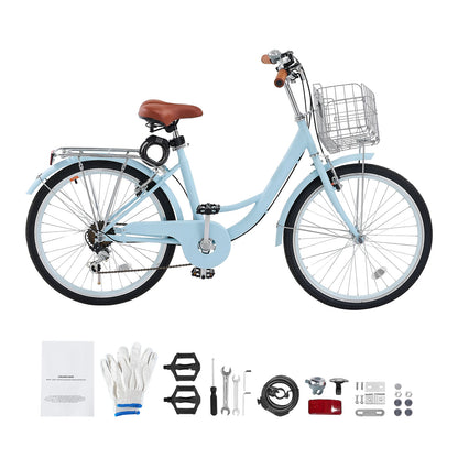 24/26" Beach Cruiser Bike with Basket