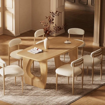 Modern Rectangular Dining Table with Pedestal Base