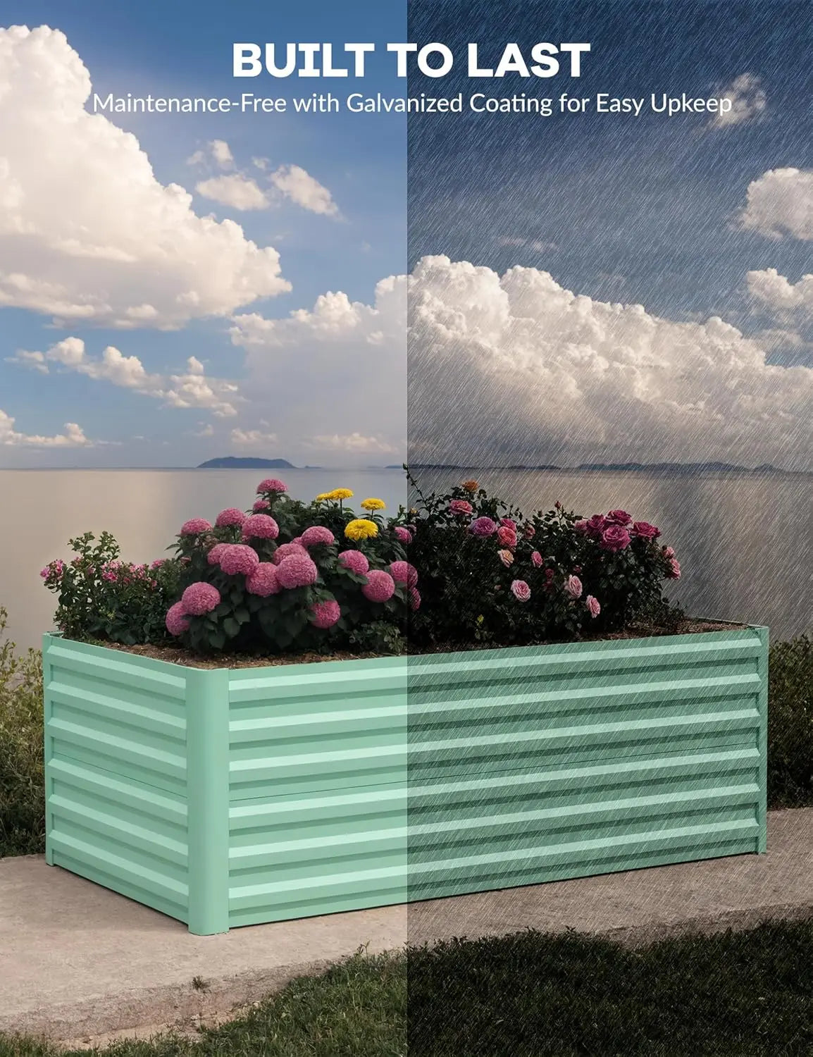 8x4x2 ft Galvanized Raised Garden Bed