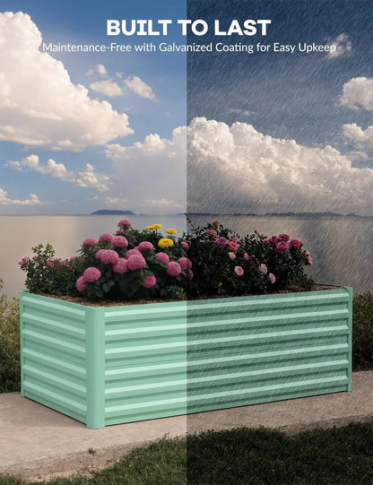 8x4x2 ft Galvanized Raised Garden Bed