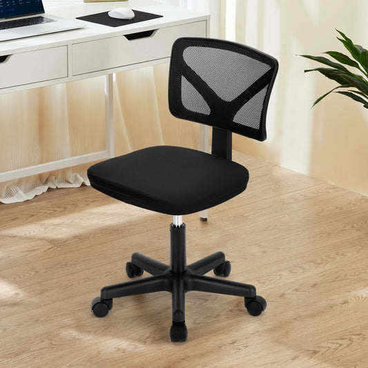 Lumbar Support Armless Rolling Swivel Computer Chair