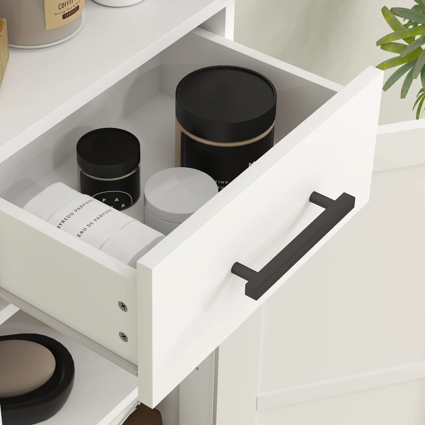Farmhouse Narrow Bathroom Cabinet with Barn Doors