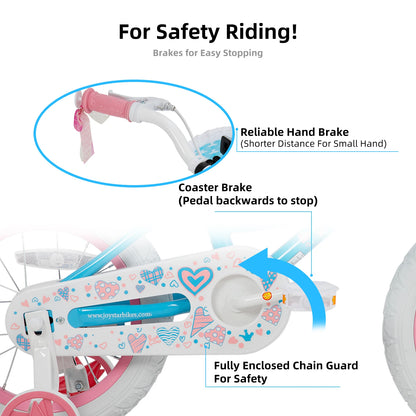 Girls Bike with Basket & Training Wheels