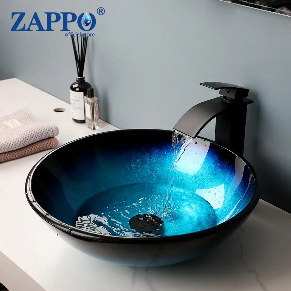 Bathroom Vessel Sink with Waterfall