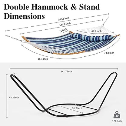 Double Outdoor Hammock With Stand