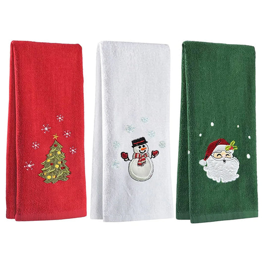 Embroidered Christmas Hand Towel Set