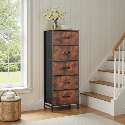 Dresser with 5 Fabric Drawers