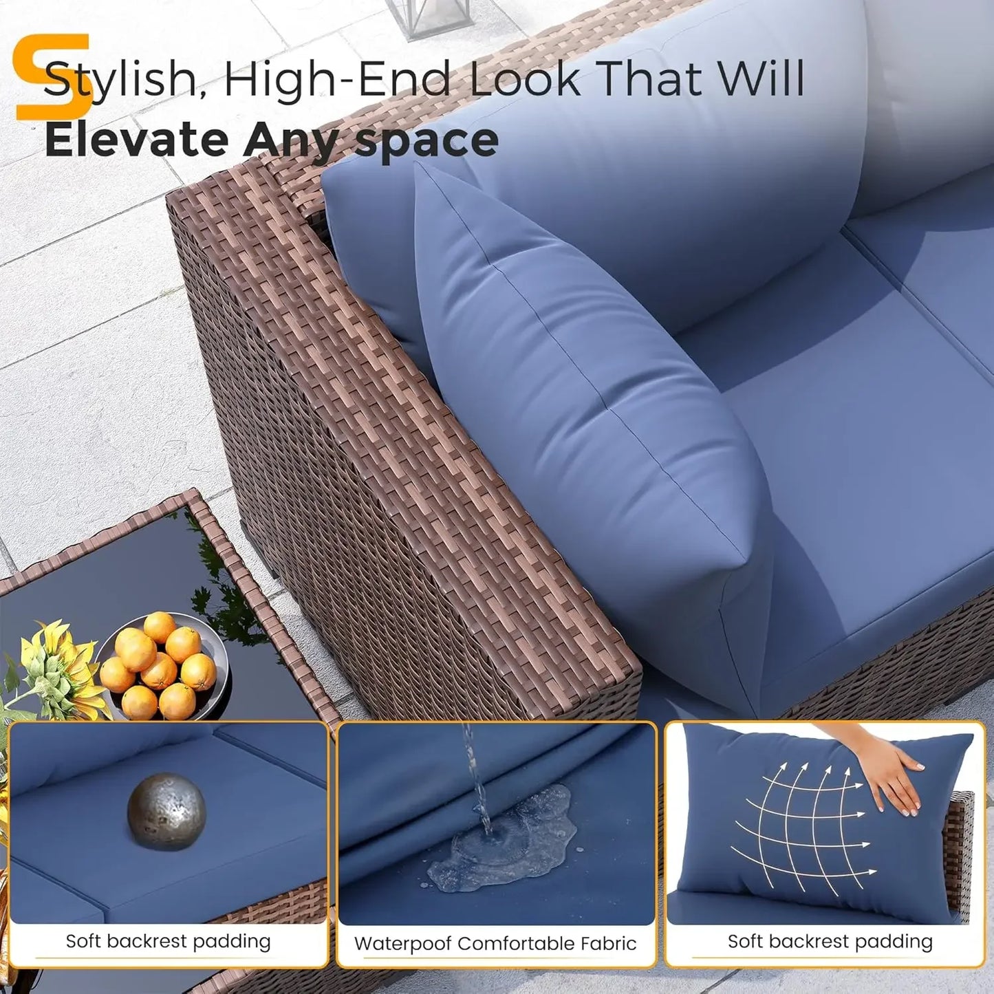 Furniture Set with Fire Pit Table