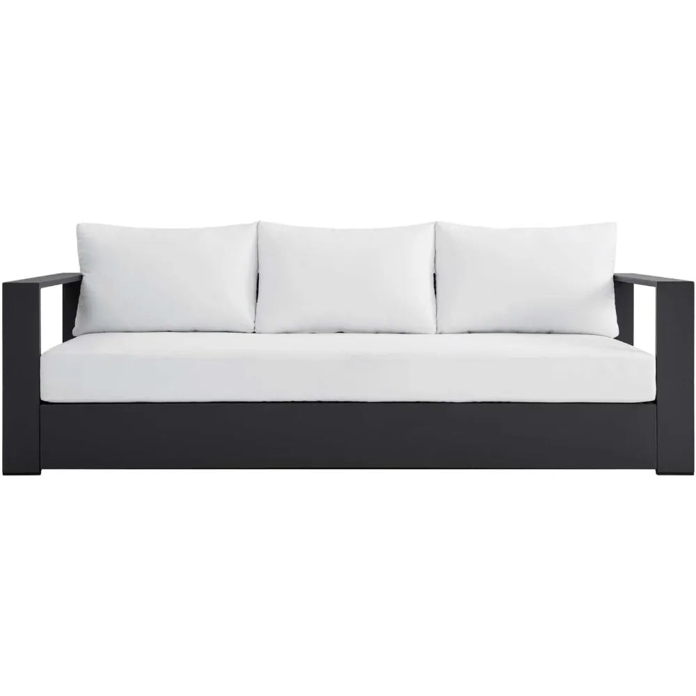 Gray White Aluminum Outdoor Patio Sofa