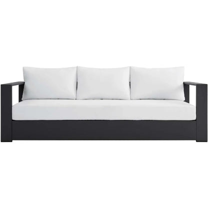 Gray White Aluminum Outdoor Patio Sofa