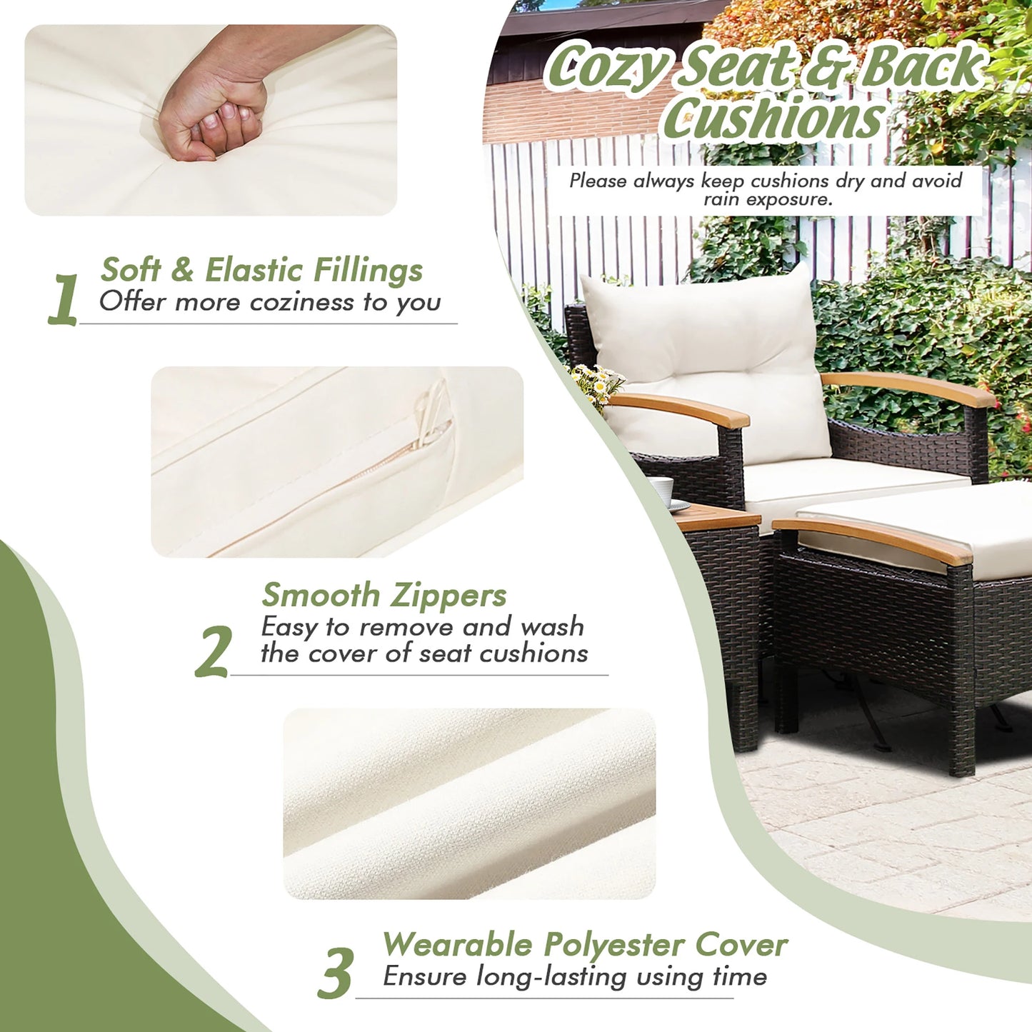 5pc Rattan Patio Furniture Set