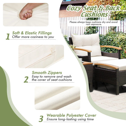 5pc Rattan Patio Furniture Set