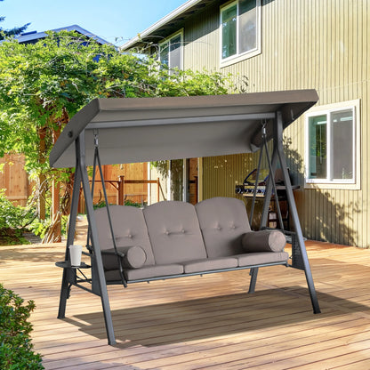 Outdoor 3‑Person Glider Swing with Canopy