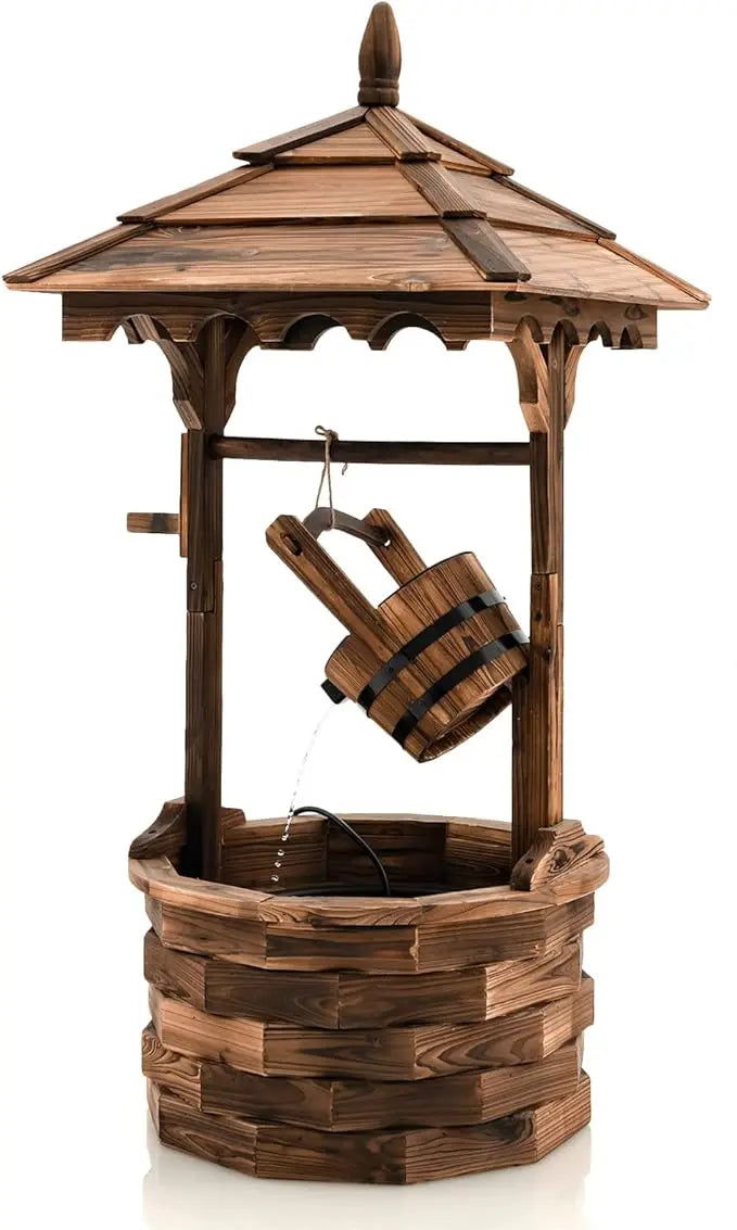Rustic Wishing Well Fountain