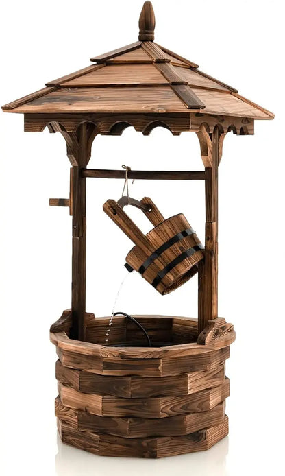 Rustic Wishing Well Fountain