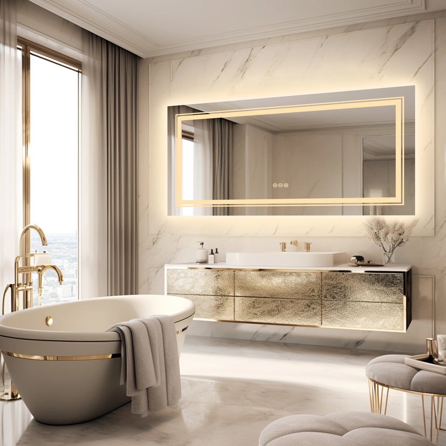Large Rectangle Bathroom Mirror