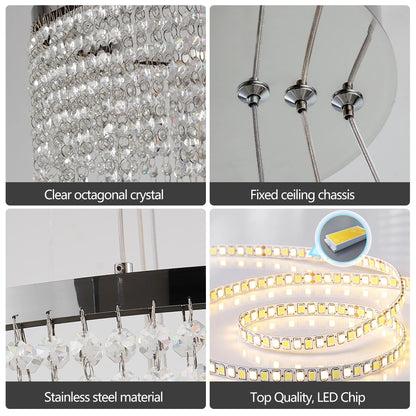 Crystal Chandelier, Dimmable Led Ceiling Lamp