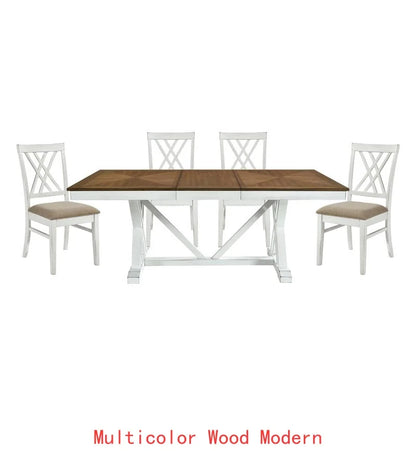 7pc Dining Set with Leaf & Side Chairs