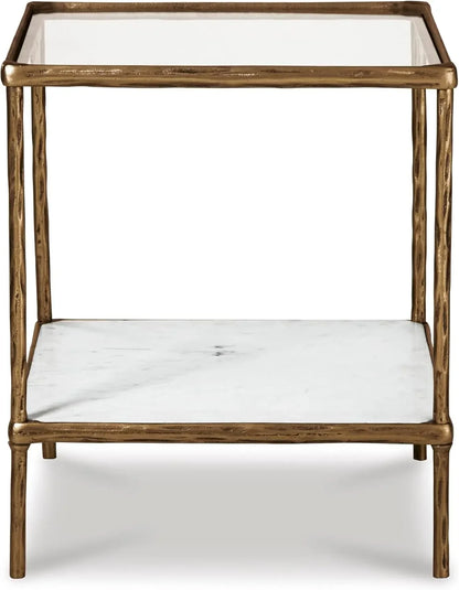 Antique Brass Finish Accent Table