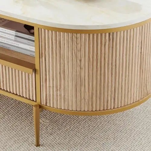 Oval Table with Drawer