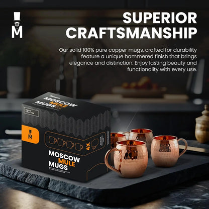 Set of 4 Copper Moscow Mule Mugs