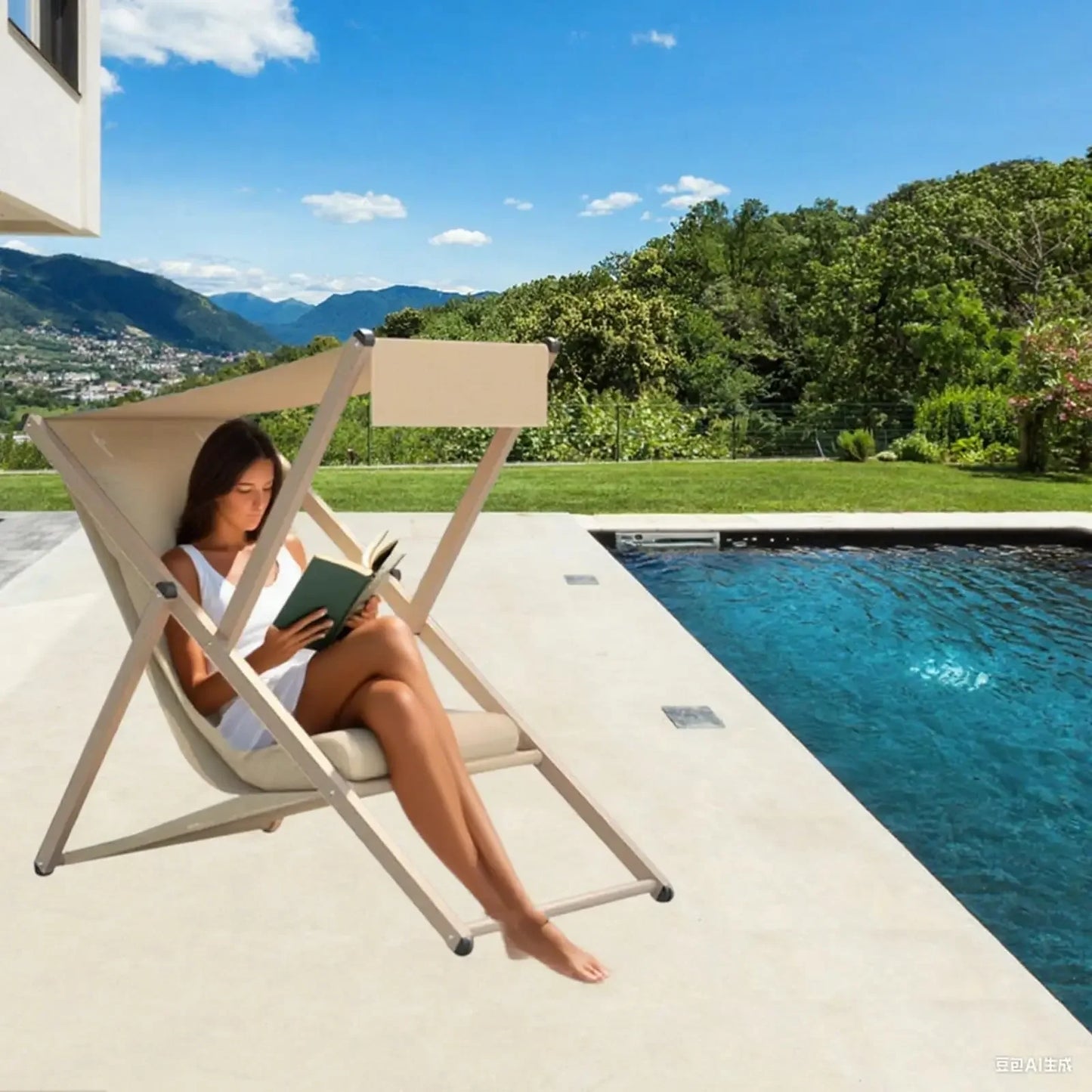 Reclining Beach Chair with Canopy