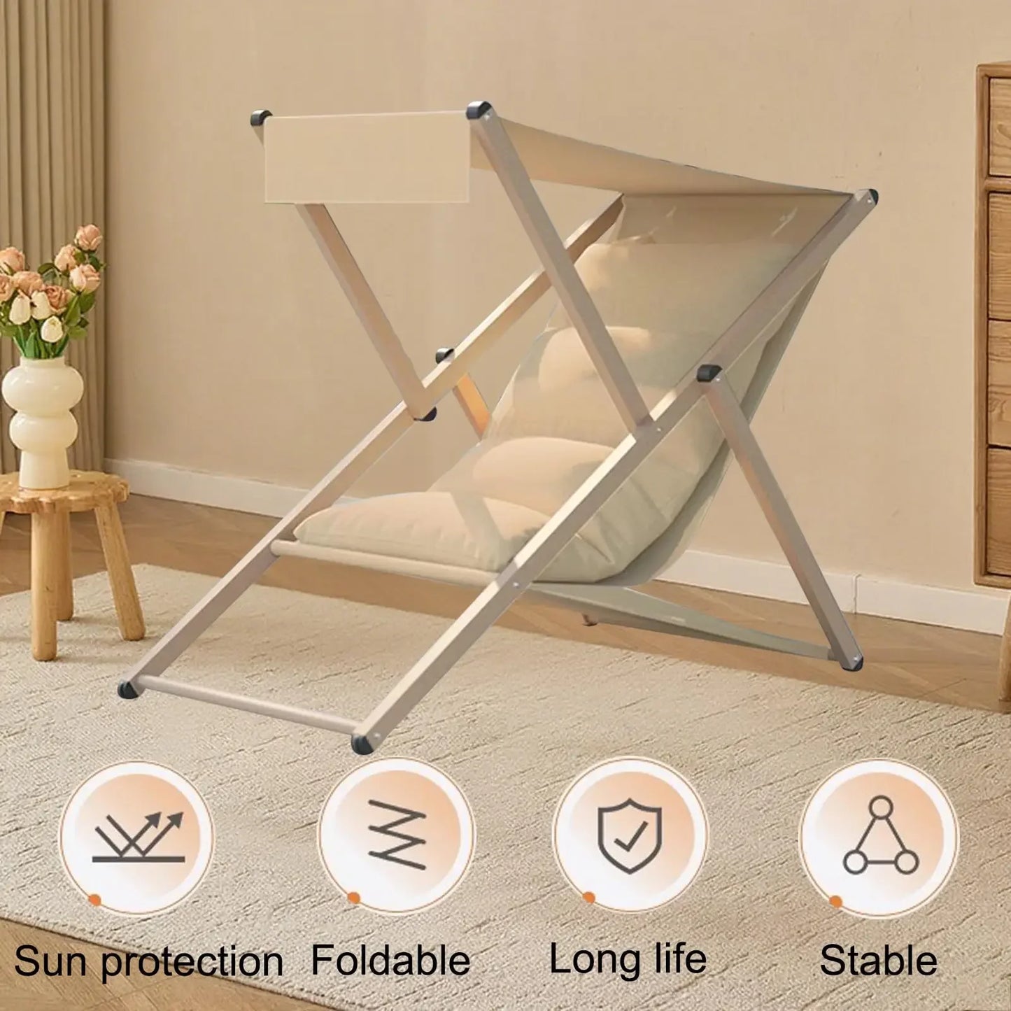 Reclining Beach Chair with Canopy