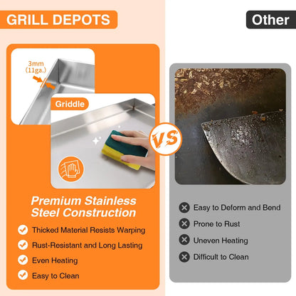 Outdoor Gas Stove with Foldable Side Tables