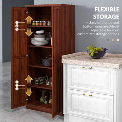 Rustic 2-Door Kitchen Freestanding Pantry