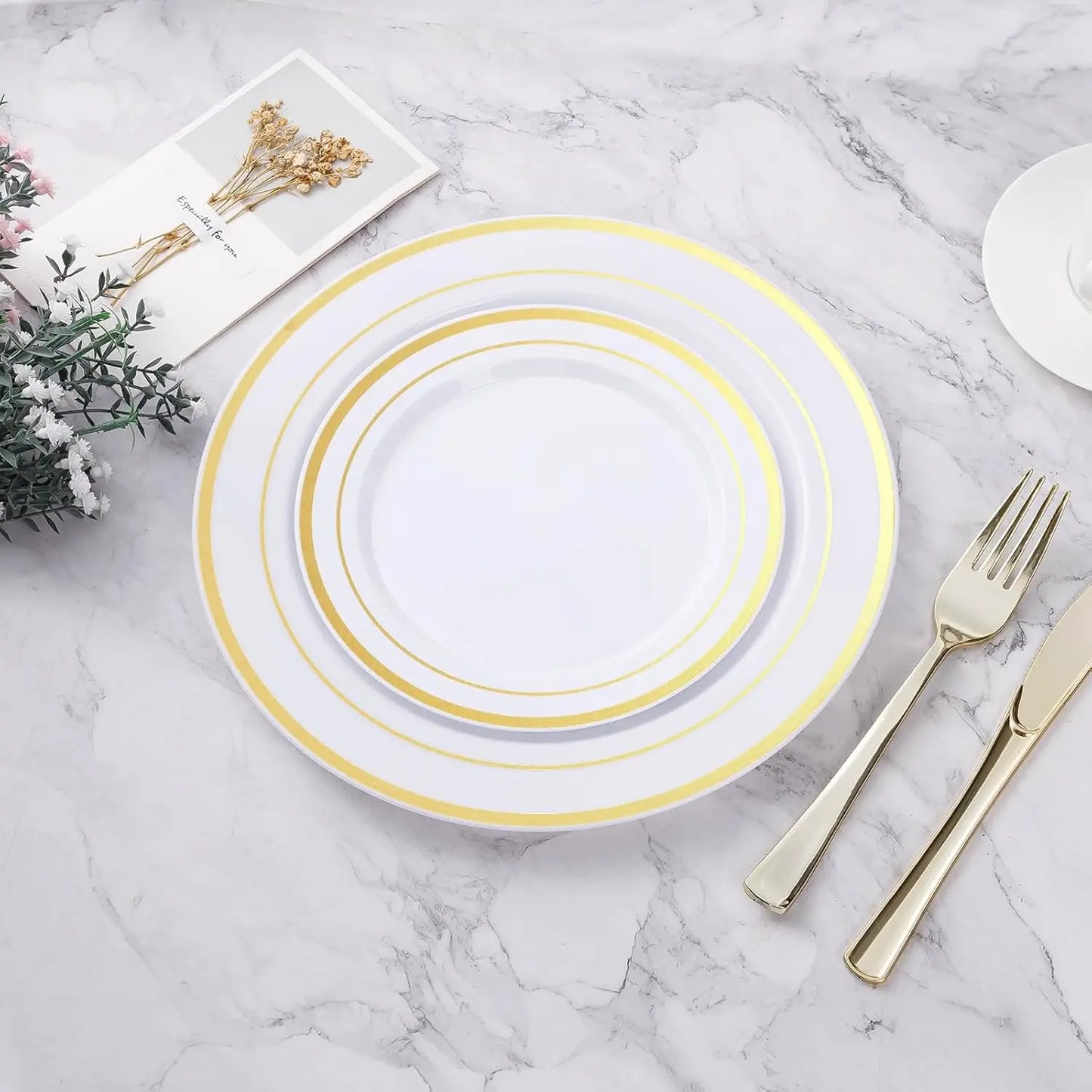 200-pc Gold Disposable Party Plates