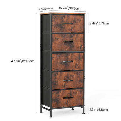 Dresser with 5 Fabric Drawers