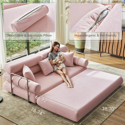 35'' High-Back Floor Couch Bed